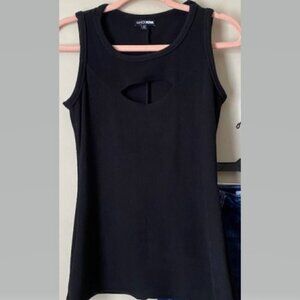 Black Cut-Out Sweater Tank Top